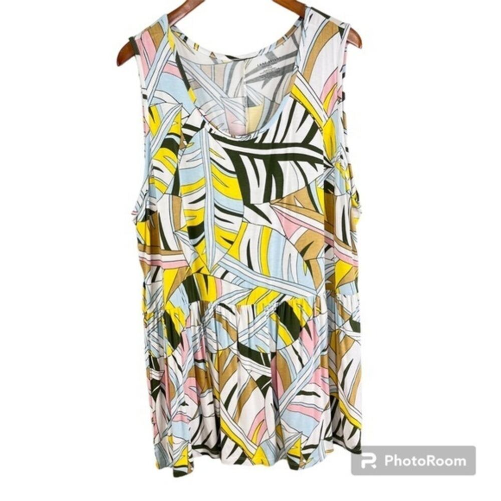 Lane Bryant Women’s Swing Abstract Art Soft Stretch Business Casual Tank Top